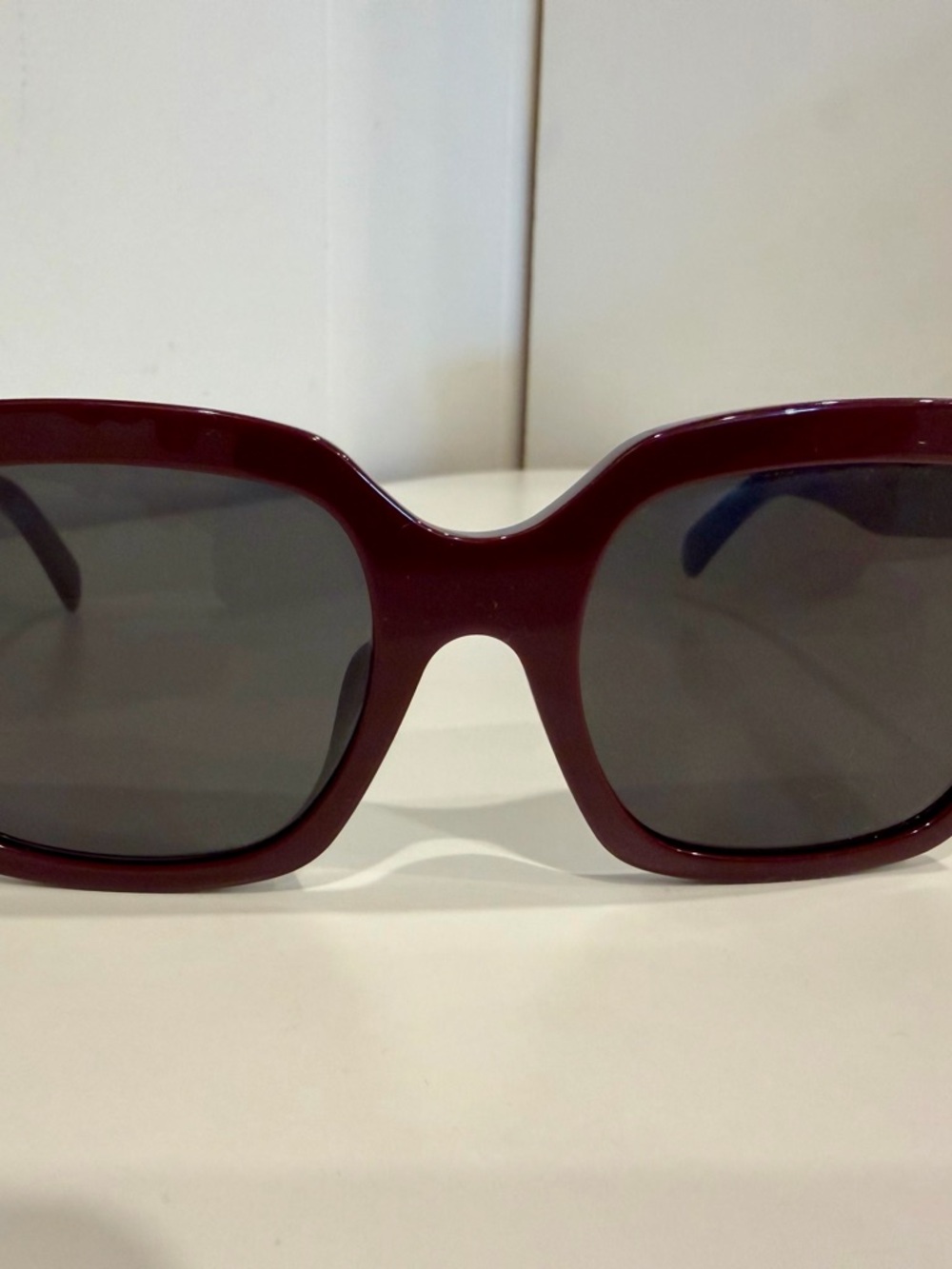 Celine Large Burgundy Square Sunglasses